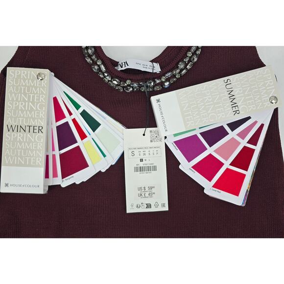 Zara Embellished Knit Tank with Rhinestone Scoop Neckline - Picture 5 of 7